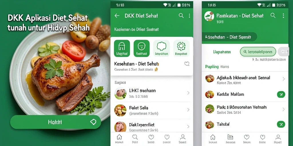 Tampilan antarmuka DKK dengan fitur Diet Sehat yang intuitif.