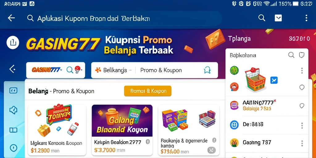 Tampilan antarmuka GASING777 dengan berbagai kupon dan promo menarik.
