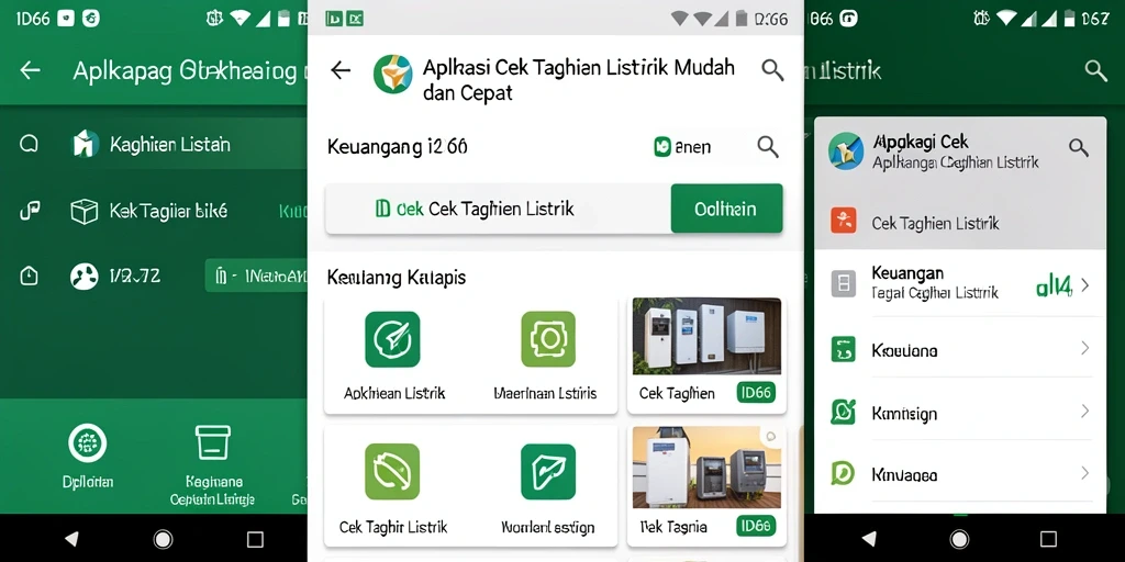 Antarmuka ID66 yang sederhana dan informatif untuk cek tagihan listrik.