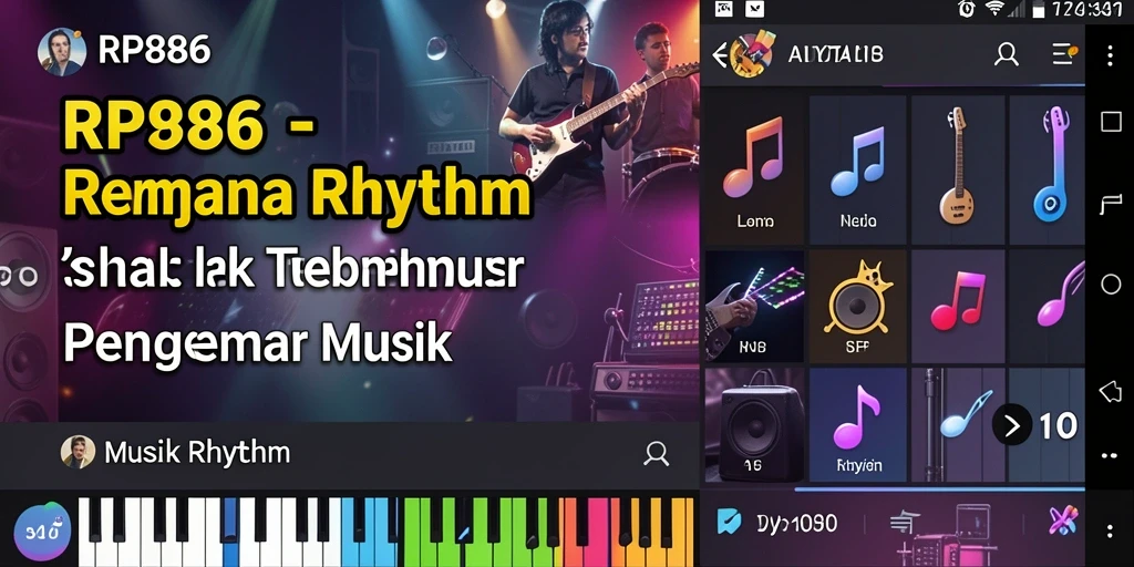 Tampilan antarmuka menarik dengan fungsi permainan Musik Rhythm.
