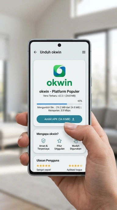 Tampilan halaman APK okwin